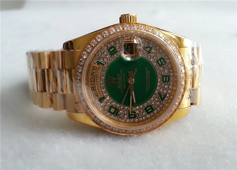Rolex Day-Date 118348 Swiss Automatic Watch Diamonds Dial 36MM