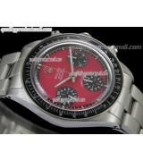 Rolex Daytona Paul Newman Chronograph-Red Dial Black Subdials-Black Bezel-Stainless Steel Oyster Bracelet