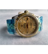 Rolex Day-Date Automatic Watch Gold Dial Bi Tone Bracelet