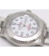 Rolex Yachtmaster II Swiss Automatic Watch-White Dial White Dot Markers-Stainless Steel Oyster Bracelet