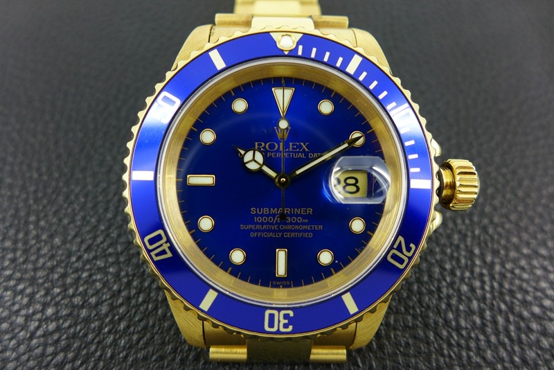 Rolex Submariner Swiss Automatic Watch Full Gold Blue Dial